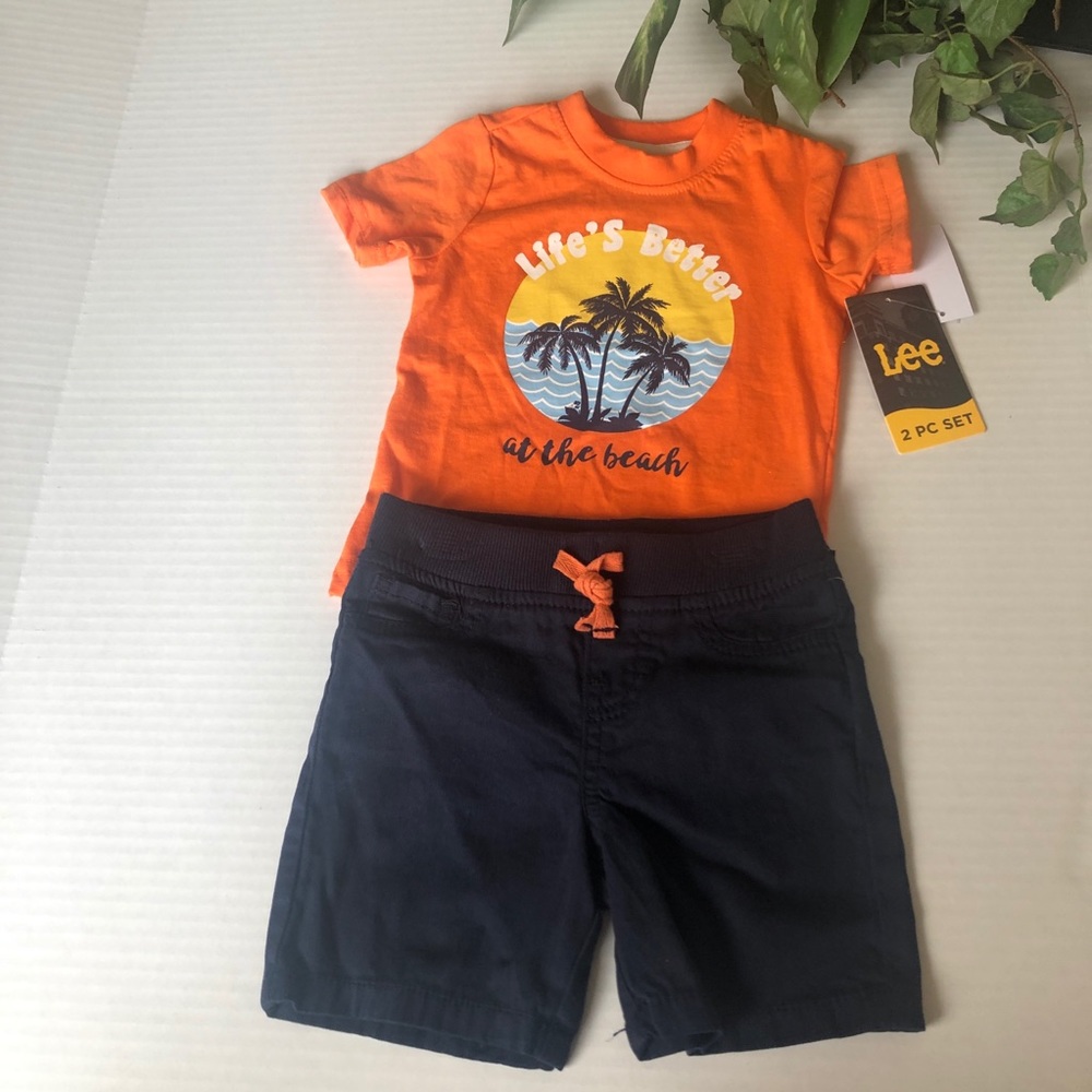 NWT Lee 2 pc set size 18M color blue and orange